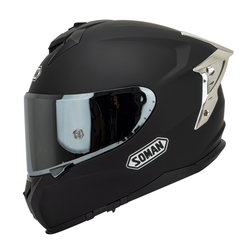 CASCO SOMAN 961-S  SOLID SPOILER PLATA