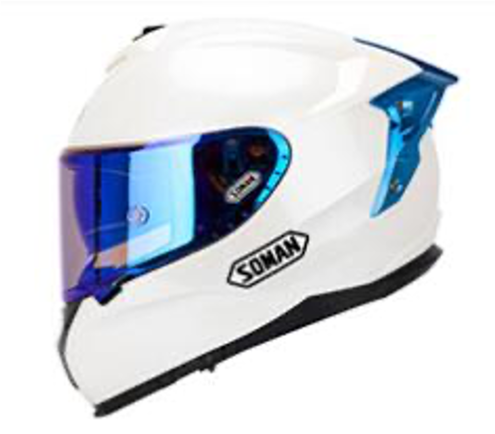 CASCO SOMAN 961-S  SOLID SPOILER AZUL