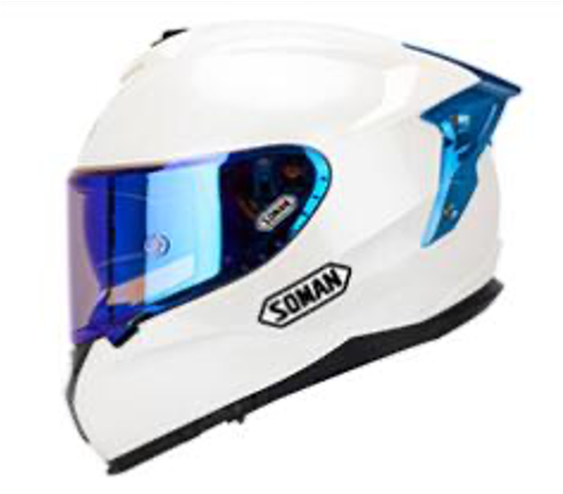 CASCO SOMAN 961-S  SOLID SPOILER AZUL